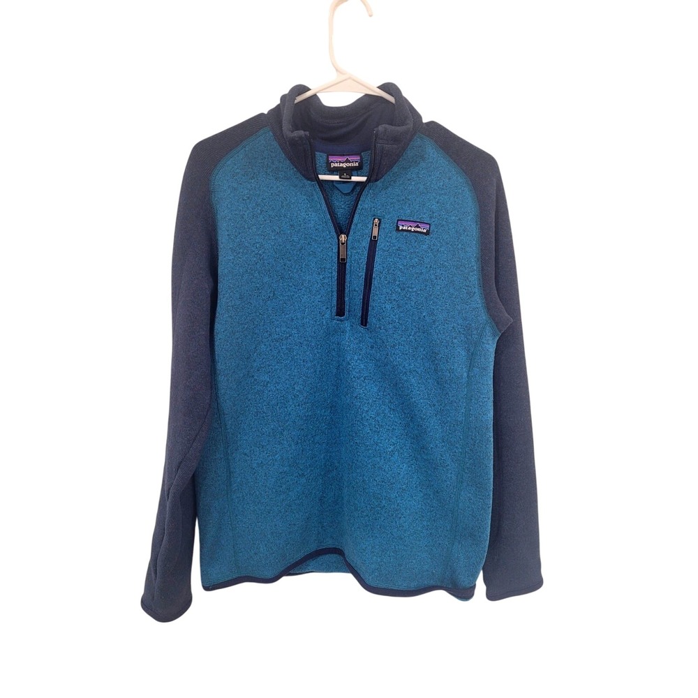 Patagonia Men's Better Sweater 1/4 Zip Fleece Size Small Blue #12‎